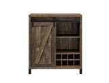 Arlington Bar Cabinet With Sliding Door Rustic Oak - Ella Furniture