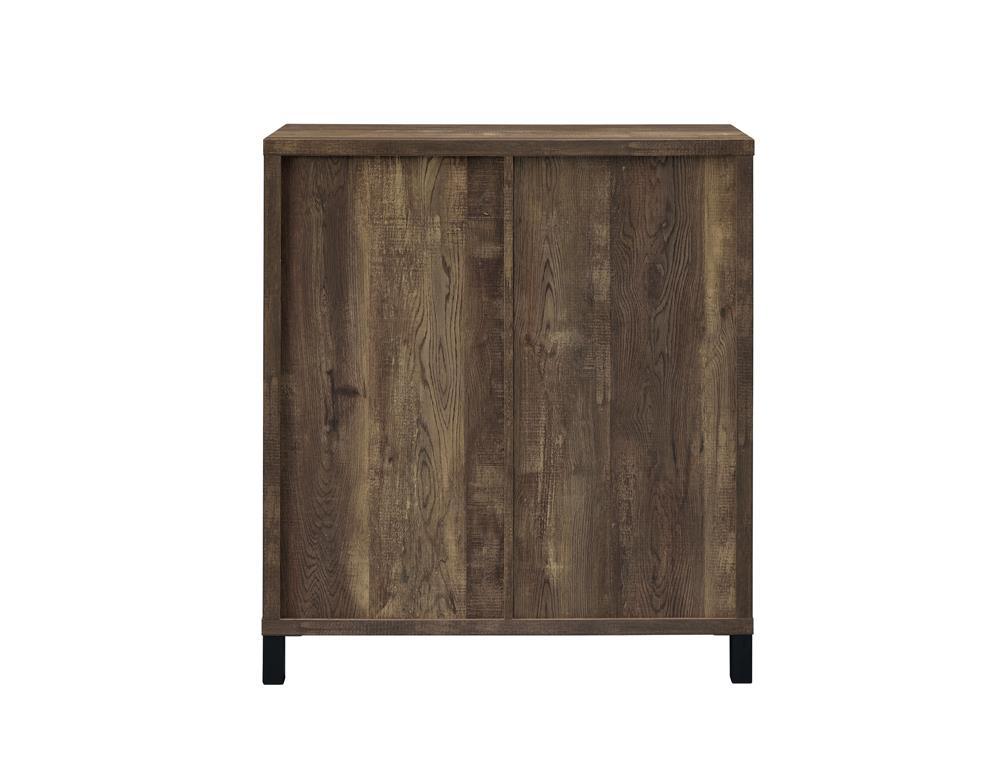 Arlington Bar Cabinet With Sliding Door Rustic Oak - Ella Furniture