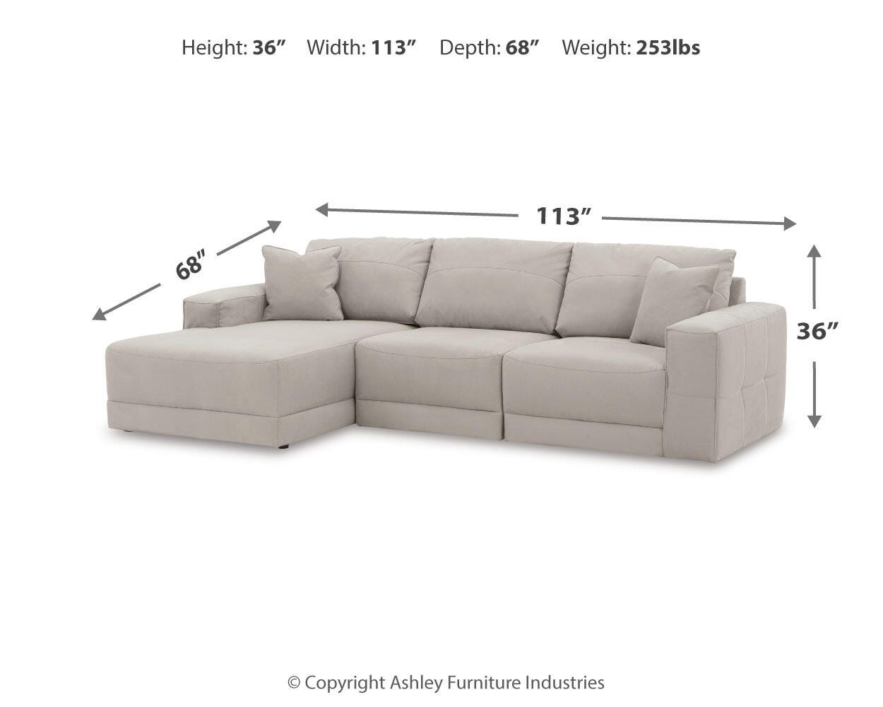 Next-Gen Gaucho Gray Microfiber 3-Piece Sectional Sofa with Chaise - image 4