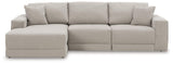 Close-up detail of Next-Gen Gaucho Gray 3-Piece Sectional Sofa upholstery and stitching
