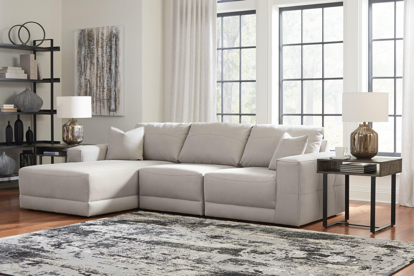main view of Next-Gen Gaucho Gray 3-Piece Sectional Sofa With Chaise sectional sofa