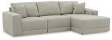 Side angle of Next-Gen Gaucho Gray 3-Piece Sectional Sofa with Chaise
