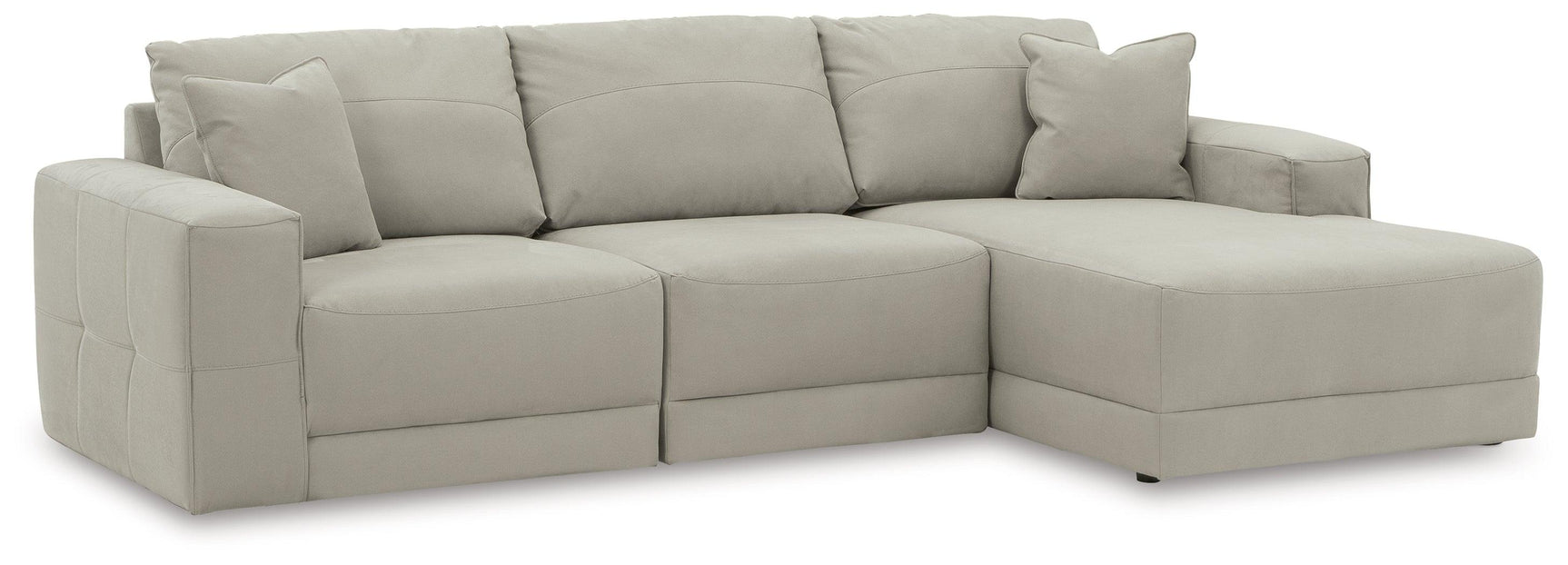 Side angle of Next-Gen Gaucho Gray 3-Piece Sectional Sofa with Chaise