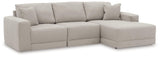 side view of Next-Gen Gaucho Gray 3-Piece Sectional Sofa With Chaise sectional sofa