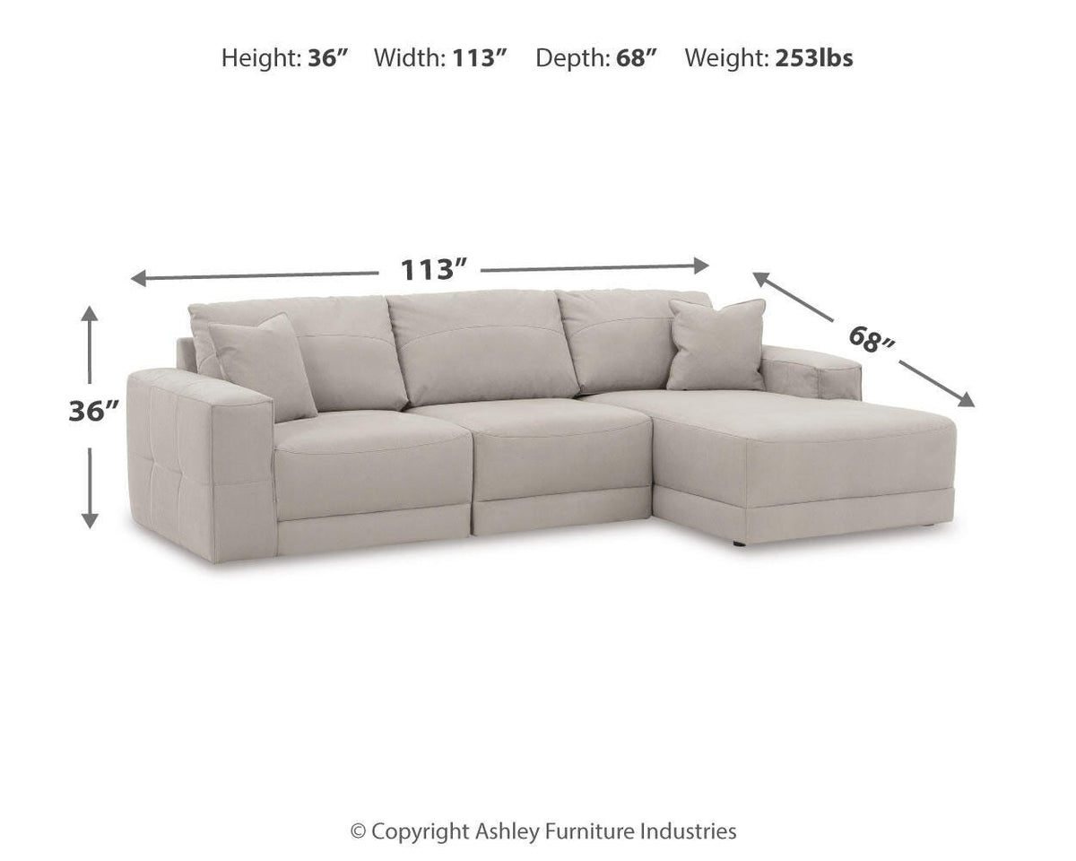 Next-Gen Gaucho Gray Microfiber 3-Piece Sectional Sofa with Chaise - image 4