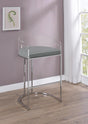 Thermosolis Acrylic Back Bar Stools side view showing curved acrylic back and chrome legs