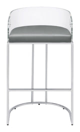 Chrome metal legs with levelers on Thermosolis bar stool