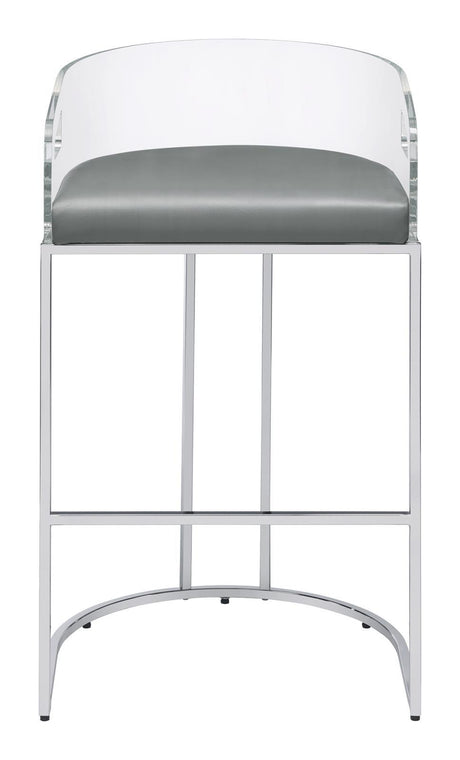 Chrome metal legs with levelers on Thermosolis bar stool
