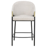 Back view of Chadwick beige fabric upholstered counter height chair