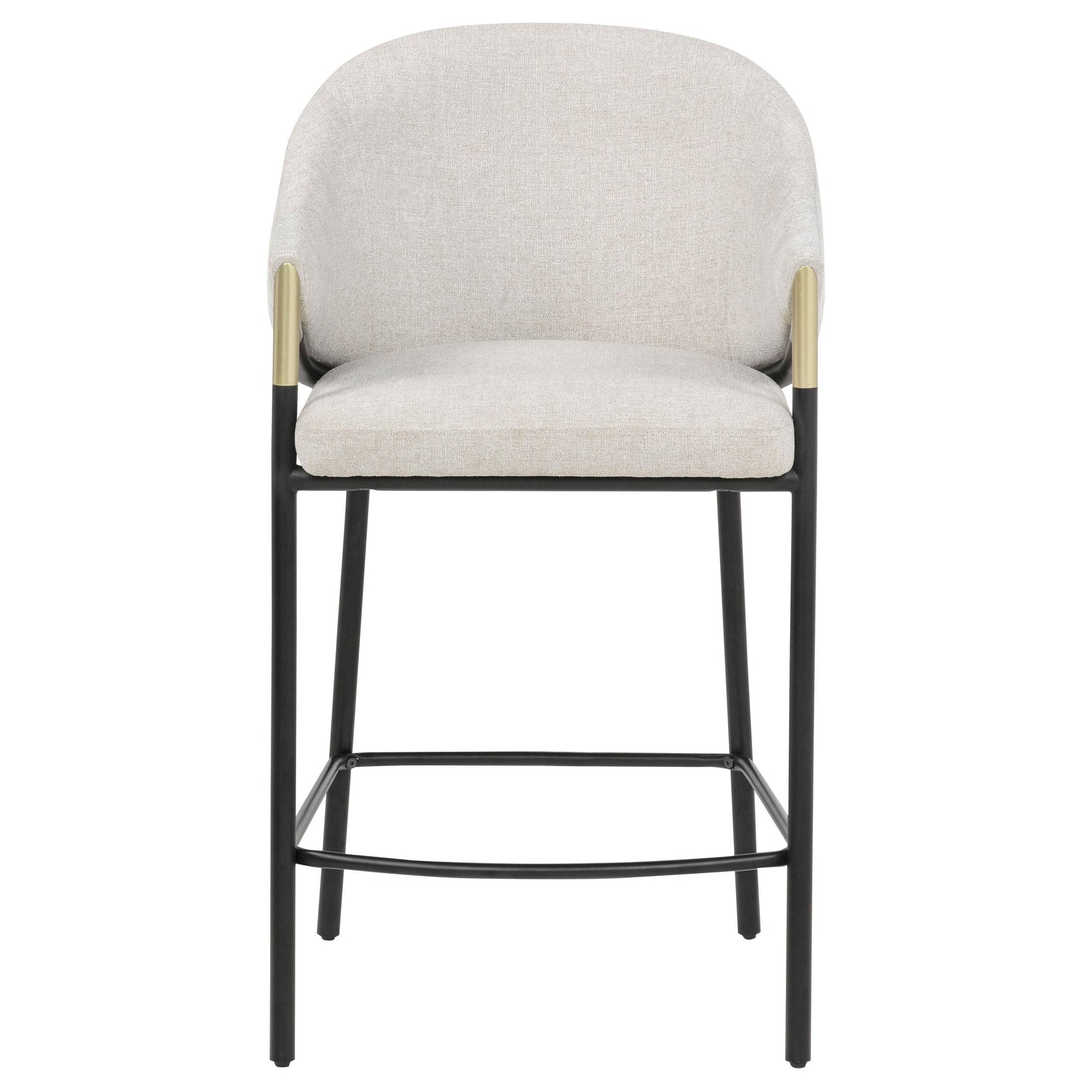 Back view of Chadwick beige fabric upholstered counter height chair