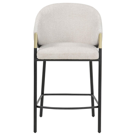 Back view of Chadwick beige fabric upholstered counter height chair