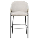 Back view of Chadwick beige upholstered bar chair