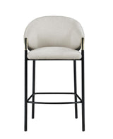 Chadwick Sloped Arm Bar Stool Close-up of Armrest and Gold Accent