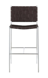 Close-up of brown faux leather seat on Adelaide bar stool