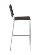 Adelaide bar stool angled showing H-shaped chrome footrest