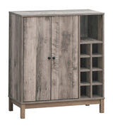 Cheyenne Wine Cabinet with open door showing stemware racks and shelves