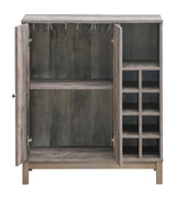Close up of cabinet doors with matte black metal knobs