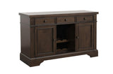 Reid Neutral Fabric Rectangular Dining Room Set front table view