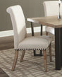 Baney Tufted Beige Upholstered Dining Chair front view