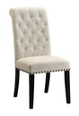 Mapleton Beige Tufted Upholstered Dining Chairs front view set of 2
