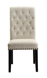 Mapleton Beige Tufted Upholstered Dining Chair angled view