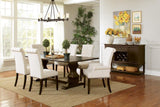 Mapleton Beige Tufted Upholstered Dining Chair nailhead trim detail