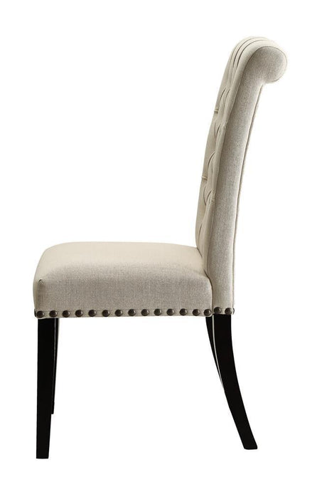 Mapleton Beige Tufted Upholstered Dining Chair side view