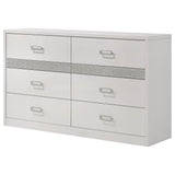 Viana 6-Drawer Bedroom Dresser White High Gloss — product image 4