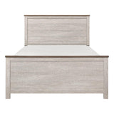Nashville Antique White and Brown Full Panel Bed front angle
