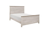 Bedroom view showing Nashville two-tone antique white and brown panel bed
