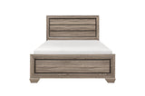 Bedroom display with Beechnut Light Elm Panel Bedroom Set bed