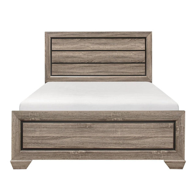 Beechnut Natural Finish Queen Panel Bed front view