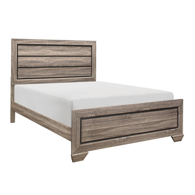 Beechnut Natural Finish Queen Panel Bed side view