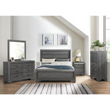 Beechnut Gray King Panel Bed angled view