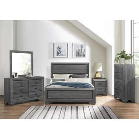 Beechnut Gray King Panel Bed angled view