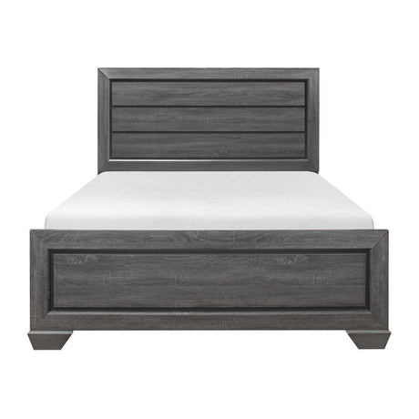 Beechnut Gray Queen Panel Bed front view showing headboard and footboard