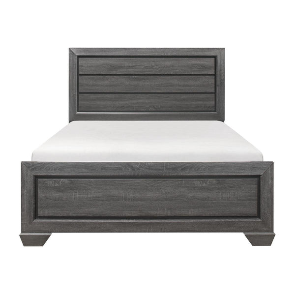 Beechnut Gray King Panel Bed front angle