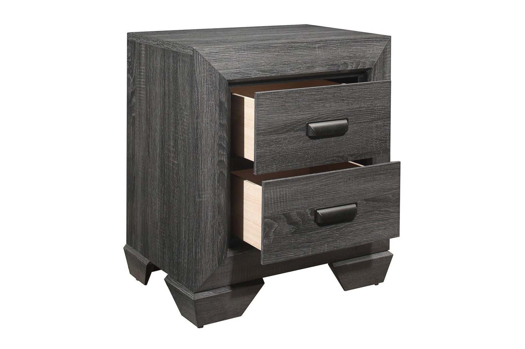 Beechnut Gray Panel Bedroom Set chest open drawer view