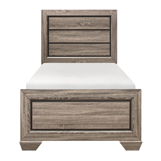 Beechnut natural finish twin bed front view
