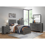 Beechnut Gray Twin Bed angled view showing raised panels