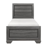 Beechnut Gray Faux Wood Veneer Twin Bed front view