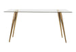 Gilman Rectangle Glass Top Dining Table showing glass top and flared tapered legs