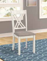 Room setting with Fortress Chestnut and Vintage White Dining Set