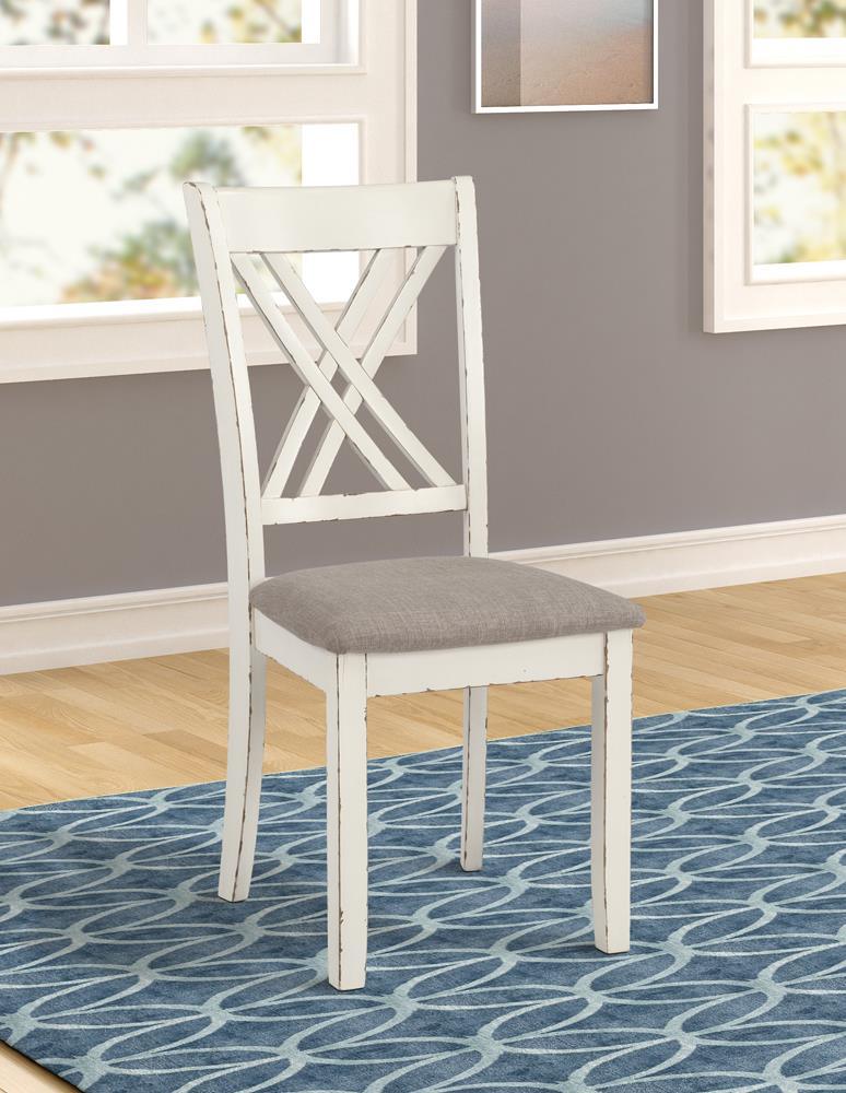 Room setting with Fortress Chestnut and Vintage White Dining Set