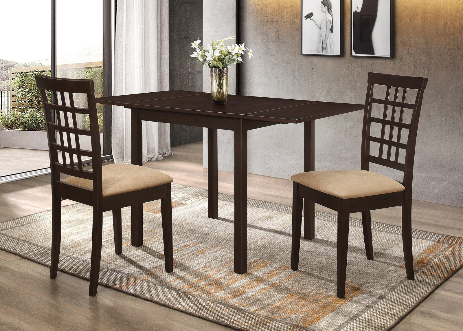 main view of Kelso Cappuccino And Tan Rectangular Dining Room Set dining room furniture
