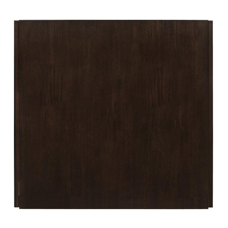 Close perspective of table edge profile showing true square design