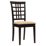 Kelso Lattice Back Dining Chair Cappuccino close-up of lattice back