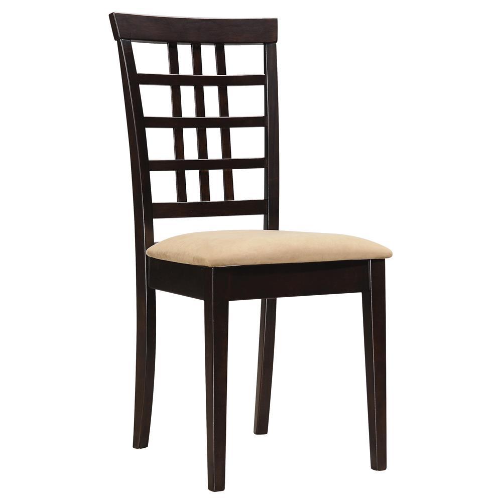Kelso Lattice Back Dining Chair Cappuccino close-up of lattice back