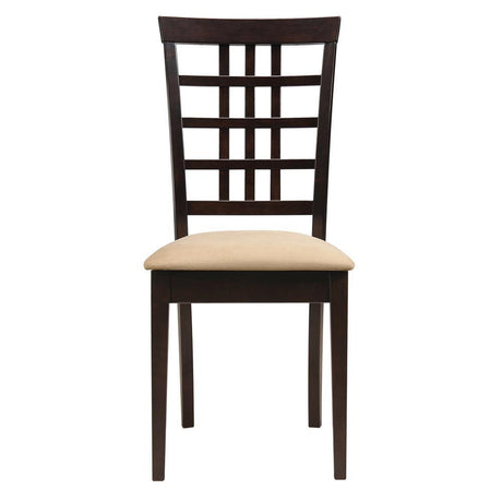 Side view of Kelso Lattice Back Dining Chair Cappuccino