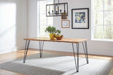 Sherman Rectangular Dining Table natural acacia wood top front view